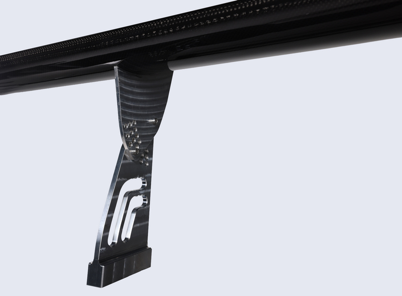 rear wing, assembly, spoiler, billette, up-right adjustable mounting bracket, machining, aluminium, precision machining, track, race, parts