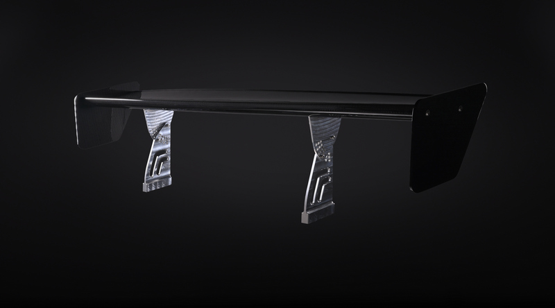 rear wing spoiler, 100% carbon fibre, pre-preg carbon, lacquered and lacquered finish